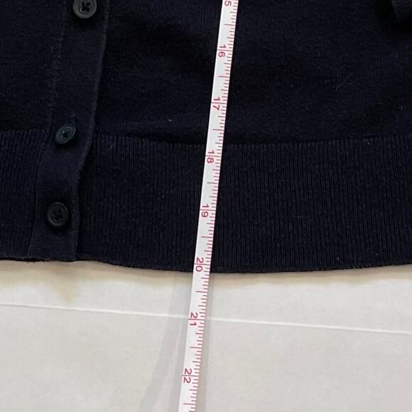 Ann Taylor Cotton Blend Black Button Down Crew Neck Cardigan, Size XSP - Picture 12 of 12